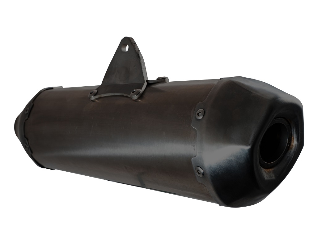 Pot echappement compatible avec Zontes M 125 2022-2024, Pentaroad Black, Pot échappement complet, non légal pour les pays de l'UE, avec db killer amovible 