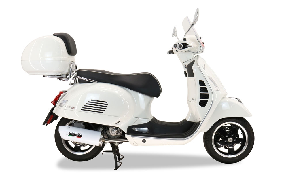 Pot echappement compatible avec Piaggio Vespa 125 Gts-Gtv-Super 2006-2016, Albus Ceramic, Pot d'échappement complet racing, compris de collecteur et db killer amovible, sans homologation 