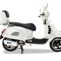 Pot echappement compatible avec Piaggio Vespa 125 Gts-Gtv-Super 2006-2016, Albus Ceramic, Pot d'échappement complet racing, compris de collecteur et db killer amovible, sans homologation 
