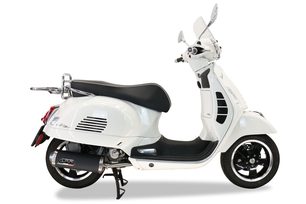Pot echappement compatible avec Piaggio Vespa 125 Gts-Gtv-Super 2006-2016, Evo4 Road, Homologué et légal, système d'échappement complet, avec db killer amovible 