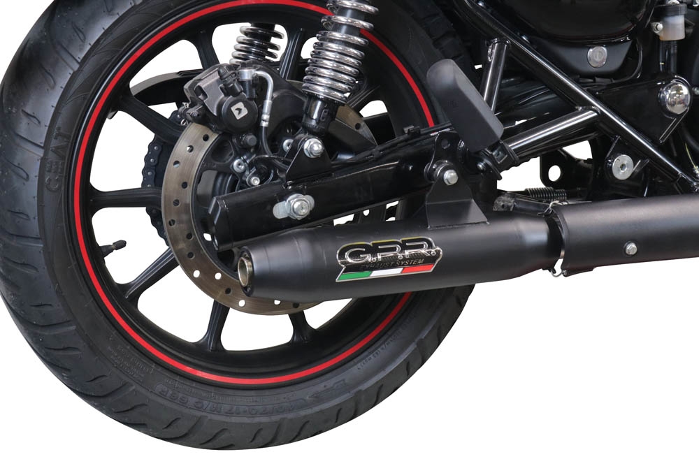 Pot echappement compatible avec Royal Enfield Meteor 350 2021-2023, Deeptone Nero, Pot Echappement homologué pour les marchés non européens 