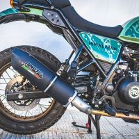 Pot echappement compatible avec Royal Enfield Himalayan 410 2021-2024, Furore Nero, Echappement homologué avec Tube connextion racing 