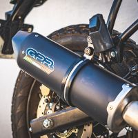 Pot echappement compatible avec Royal Enfield Himalayan 410 2021-2024, Furore Nero, Echappement homologué avec Tube connextion racing 