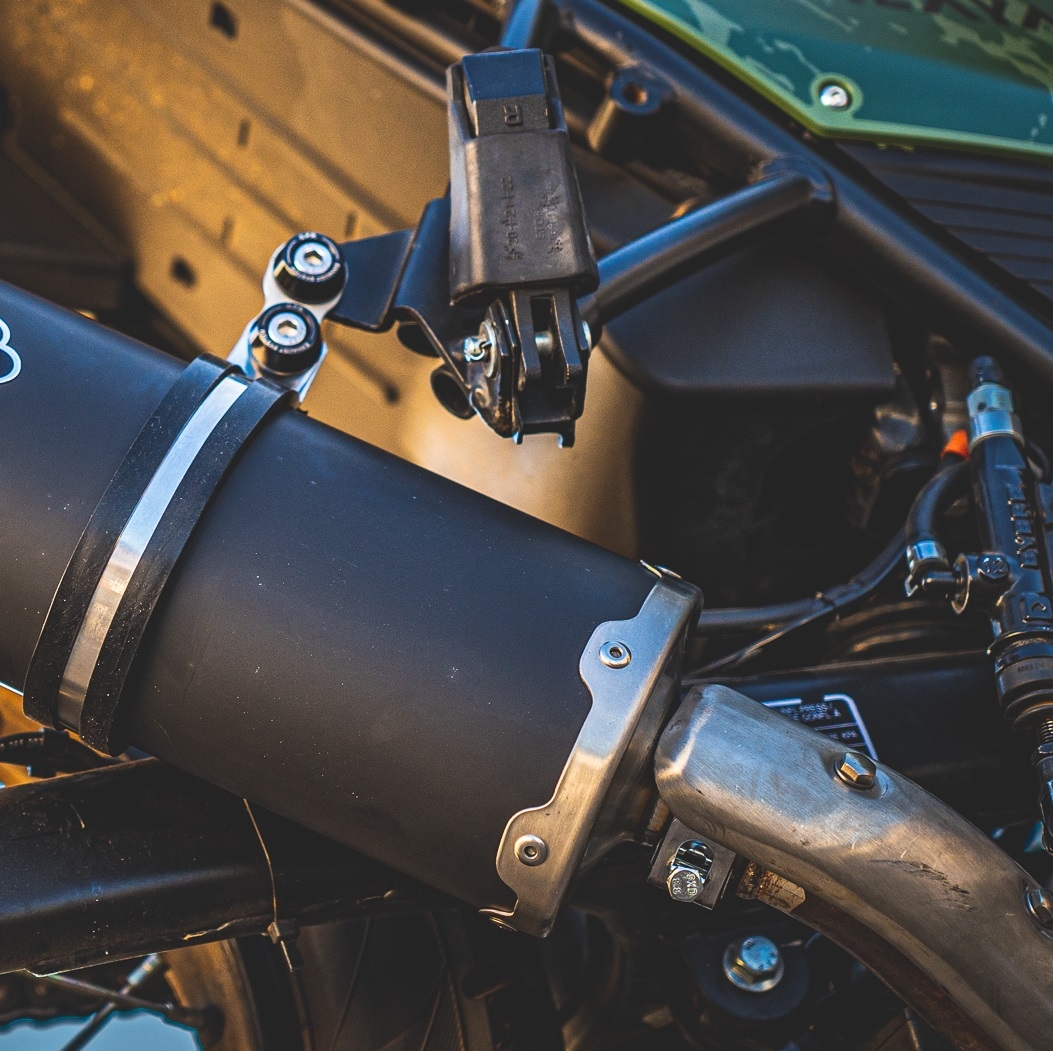 Pot echappement compatible avec Royal Enfield Himalayan 410 2021-2024, Furore Nero, Echappement homologué avec Tube connextion racing 