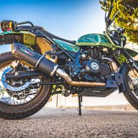 Pot echappement compatible avec Royal Enfield Himalayan 410 2021-2024, Furore Nero, Echappement homologué avec Tube connextion racing 