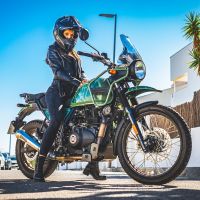 Pot echappement compatible avec Royal Enfield Himalayan 410 Diam.36mm 2017-2020, Powercone Evo, Système complet homologué pour les marchés non européens 