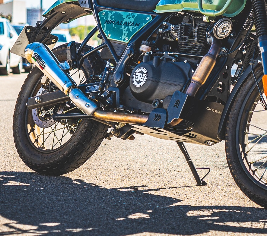 Pot echappement compatible avec Royal Enfield Himalayan 410 Diam.36mm 2017-2020, Powercone Evo, Système complet homologué pour les marchés non européens 