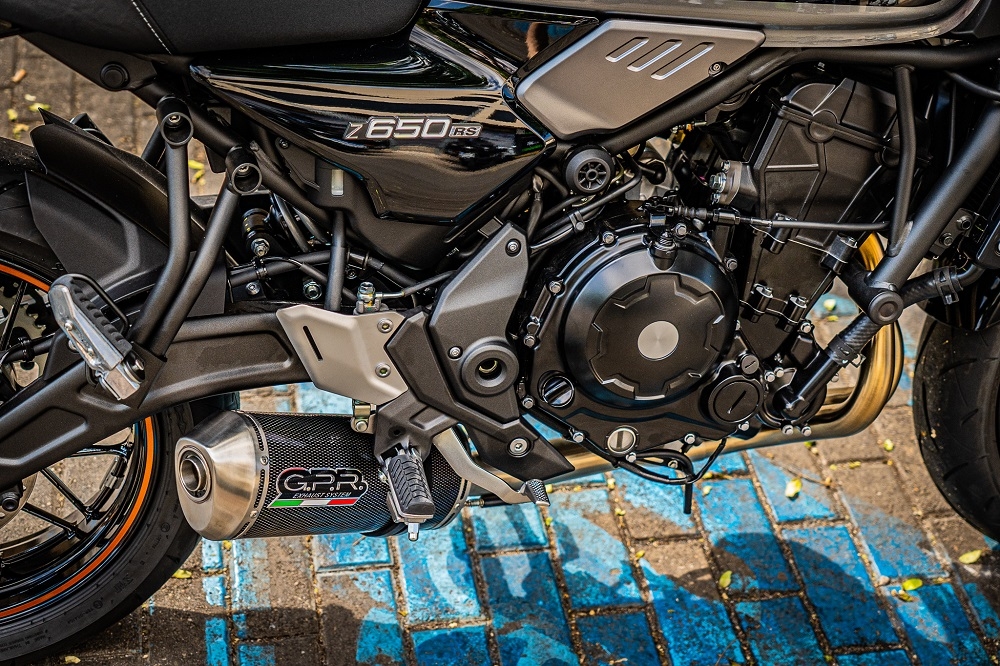 GPR exhaust compatible with  Kawasaki Z650RS 2021-2023, Satinox Poppy , Full system including silencer approved for noise,db killer and catalyst, EPA-compliant compliant for inspection 