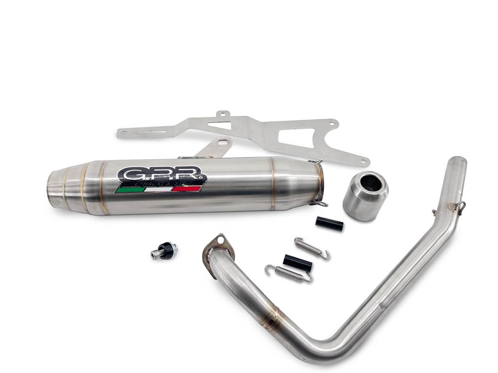 Pot echappement compatible avec Honda Ruckus NPS50 2003-2025, Deeptone Inox, Pot échappement complet, non légal pour les pays de l'UE, avec db killer amovible 