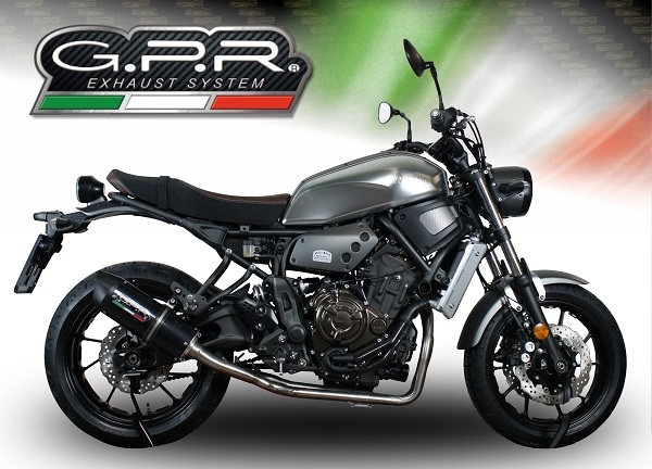 Pot echappement compatible avec Yamaha Xsr 700 2017-2020, Furore Nero, Pot échappement complet, non légal pour les pays de l'UE, avec db killer amovible 