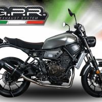 Pot echappement compatible avec Yamaha Xsr 700 2017-2020, Furore Nero, Pot échappement complet, non légal pour les pays de l'UE, avec db killer amovible 