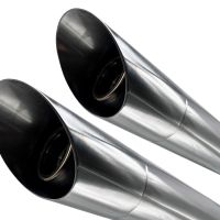 Pot echappement compatible avec Harley Davidson Sportster 1200 2004-2009, Slash Inox, Paire de pot d'échappement homologuées, livrées avec db killer amovible et raccords spécifiques 
