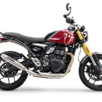 Pot echappement compatible avec Triumph Speed 400 2023-2025, Deeptone Inox, Échappement légal, homologué,silencieux avec db killer amovible et tuyau de liaison spécifique 