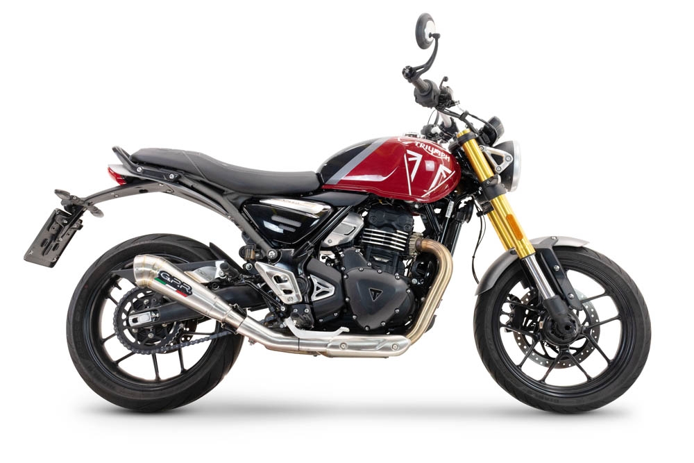 Pot echappement compatible avec Triumph Speed 400 2023-2025, Powercone Evo, Échappement légal, homologué,silencieux avec db killer amovible et tuyau de liaison spécifique 