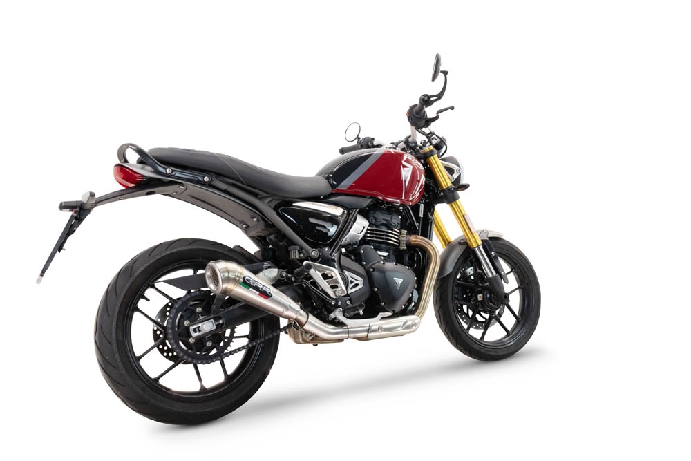 Pot echappement compatible avec Triumph Speed 400 2023-2025, Powercone Evo, Échappement légal, homologué,silencieux avec db killer amovible et tuyau de liaison spécifique 