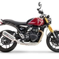 Pot echappement compatible avec Triumph Speed 400 2023-2025, Satinox , Échappement légal, homologué,silencieux avec db killer amovible et tuyau de liaison spécifique 
