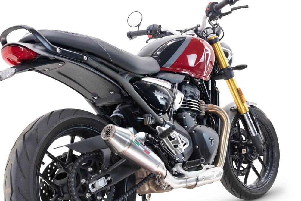 Pot echappement compatible avec Triumph Speed 400 2023-2025, Ultracone, Échappement légal, homologué,silencieux avec db killer amovible et tuyau de liaison spécifique 