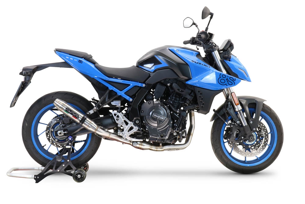 Pot echappement compatible avec Suzuki Gsx-8S 2022-2024, Deeptone Inox, Pot échappement complet, non légal pour les pays de l'UE, avec db killer amovible 