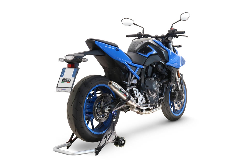 Pot echappement compatible avec Suzuki Gsx-8S 2022-2024, Deeptone Inox, Pot échappement complet, non légal pour les pays de l'UE, avec db killer amovible 