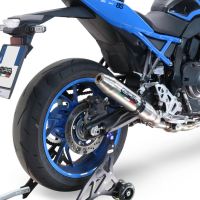 Pot echappement compatible avec Suzuki Gsx-8S 2022-2024, Deeptone Inox, Pot échappement complet, non légal pour les pays de l'UE, avec db killer amovible 