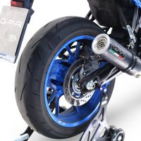 Pot echappement compatible avec Suzuki Gsx-8S 2022-2024, M3 Black Titanium, Pot échappement complet, non légal pour les pays de l'UE, avec db killer amovible 
