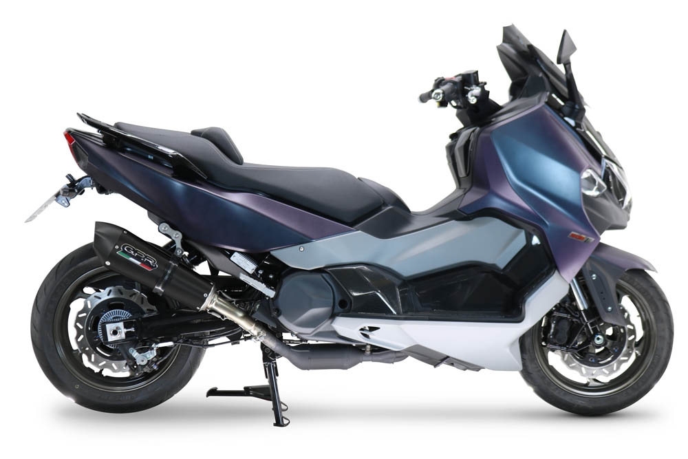 GPR exhaust compatible with  Sym Maxsym TL 508 2021-2024, New Grand Prix Evo Black Titanium, Slip-on exhaust including removable db killer and link pipe, EPA-compliant 