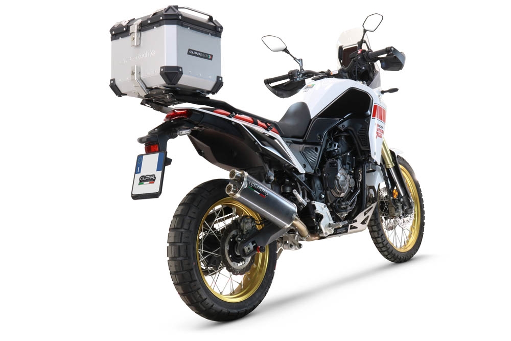 Top case GPR TECH compatible with  Yamaha Tenere 700 2021/2024 e5 GPR TECH Top case in aluminum, silver color, including roof rack and specific plate Capacity 45 LT.