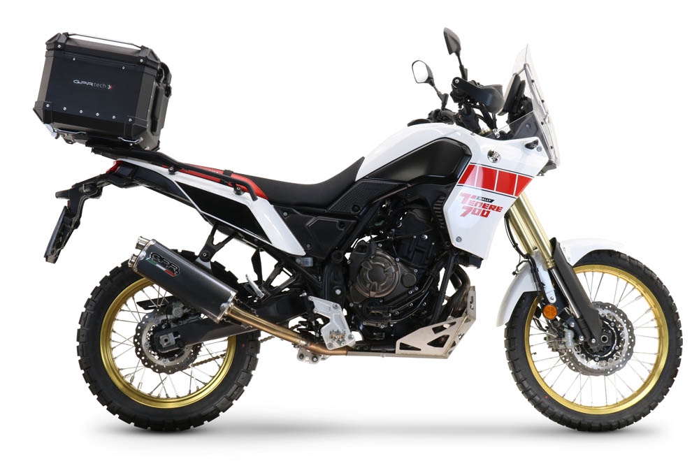 Top case GPR TECH compatible with  Yamaha Tenere 700 2021/2024 e5 GPR TECH Top case in aluminum, silver color, including roof rack and specific plate Capacity 45 LT.