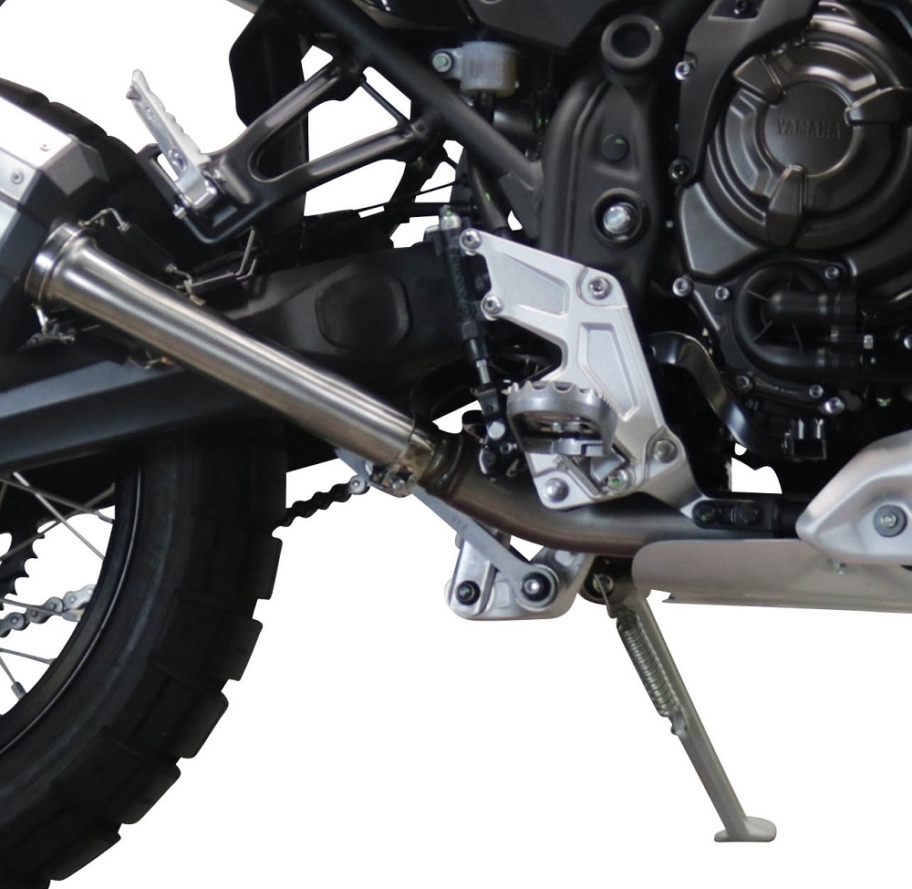 Pot echappement compatible avec Yamaha Tenere 700 2019-2020, Dual Poppy, Échappement légal, homologué,silencieux avec db killer amovible et tuyau de liaison spécifique 