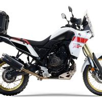 Pot echappement compatible avec Yamaha Tenere 700 2019-2020, Dual Poppy, Échappement légal, homologué,silencieux avec db killer amovible et tuyau de liaison spécifique 