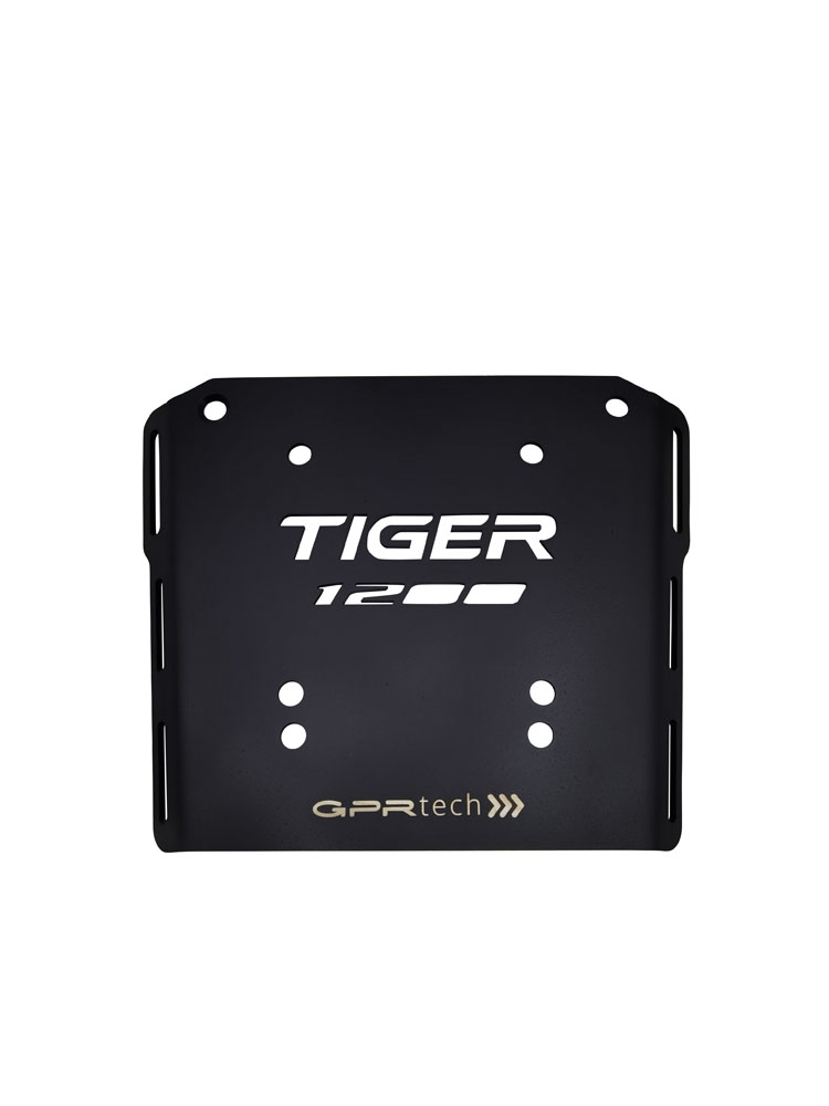 GPR TECH compatible with  Triumph Tiger 1200 explorer 2017/2021 e4 GPR TECH SPECIFIC TITANIUM PLATE TOP CASE-ALPITECH 35/55 LT compatible with original luggage rack,titanium made with 4 anchor points