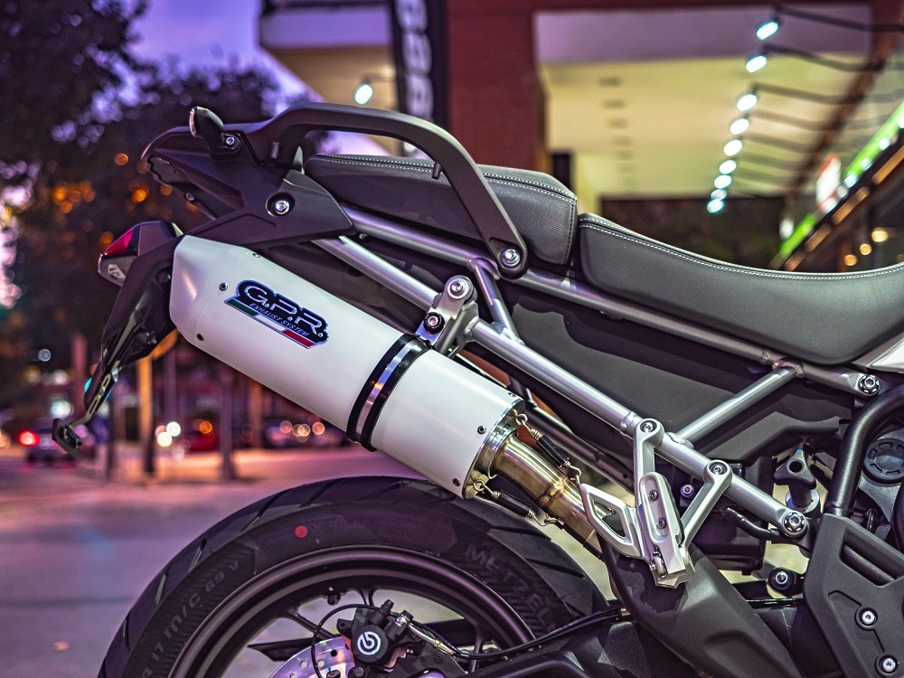 Pot echappement compatible avec Triumph Tiger 900 2020-2023, Albus Evo4, Échappement légal, homologué,silencieux avec db killer amovible et tuyau de liaison spécifique 