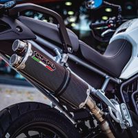 Pot echappement compatible avec Triumph Tiger 850 2020-2024, Dual Inox, Échappement légal, homologué,silencieux avec db killer amovible et tuyau de liaison spécifique 