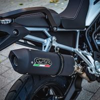 Pot echappement compatible avec Triumph Tiger 850 2020-2024, Furore Evo4 Nero, Échappement légal, homologué,silencieux avec db killer amovible et tuyau de liaison spécifique 
