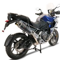 Pot echappement compatible avec Triumph Tiger 1200 Gt - Rally 2022-2024, Dual Poppy, Échappement légal, homologué,silencieux avec db killer amovible et tuyau de liaison spécifique 
