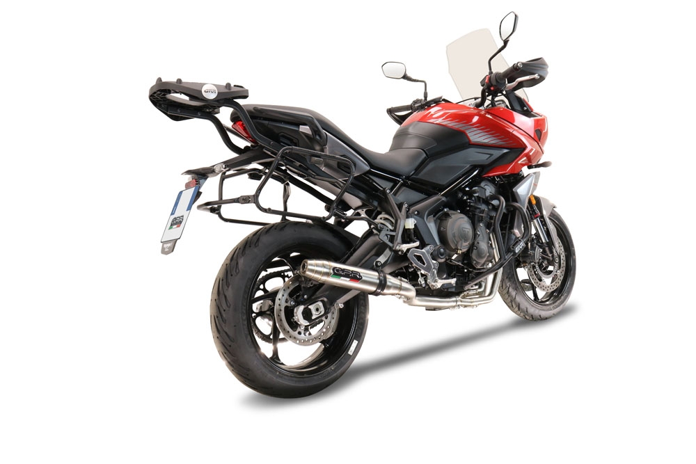 Pot echappement compatible avec Triumph Tiger Sport 660 2022-2024, Deeptone Inox, Pot échappement complet, non légal pour les pays de l'UE, avec db killer amovible 