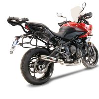 Pot echappement compatible avec Triumph Tiger Sport 660 2022-2024, Deeptone Inox, Pot échappement complet, non légal pour les pays de l'UE, avec db killer amovible 