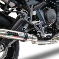 Pot echappement compatible avec Triumph Tiger Sport 660 2022-2024, Deeptone Inox, Pot échappement complet, non légal pour les pays de l'UE, avec db killer amovible 