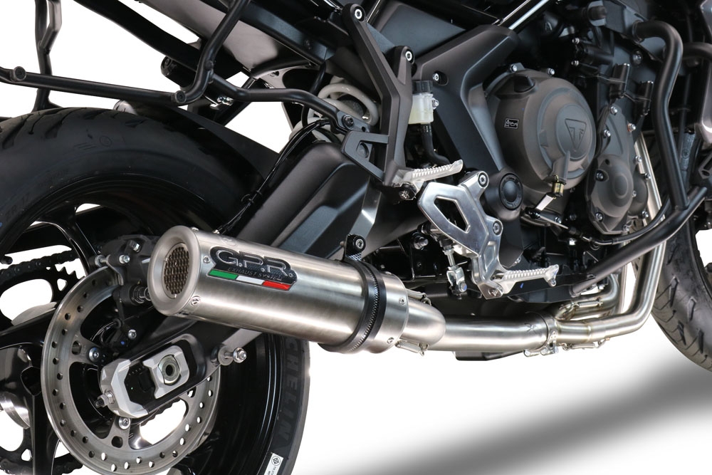 Pot echappement compatible avec Triumph Tiger Sport 660 2022-2024, M3 Inox , Pot échappement complet, non légal pour les pays de l'UE, avec db killer amovible 