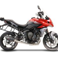 Pot echappement compatible avec Triumph Tiger Sport 660 2022-2024, M3 Black Titanium, Pot échappement complet, non légal pour les pays de l'UE, avec db killer amovible 