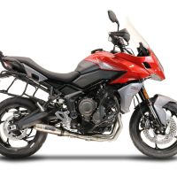 Pot echappement compatible avec Triumph Tiger Sport 660 2022-2024, Deeptone Inox, Pot échappement complet, non légal pour les pays de l'UE, avec db killer amovible 