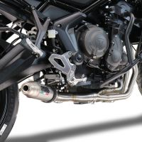 Pot echappement compatible avec Triumph Tiger Sport 660 2022-2024, Deeptone Inox, Pot échappement complet, non légal pour les pays de l'UE, avec db killer amovible 