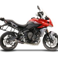 Pot echappement compatible avec Triumph Tiger Sport 660 2022-2024, M3 Black Titanium, Pot échappement complet, non légal pour les pays de l'UE, avec db killer amovible 