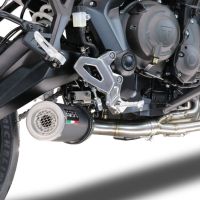 Pot echappement compatible avec Triumph Tiger Sport 660 2022-2024, M3 Black Titanium, Pot échappement complet, non légal pour les pays de l'UE, avec db killer amovible 