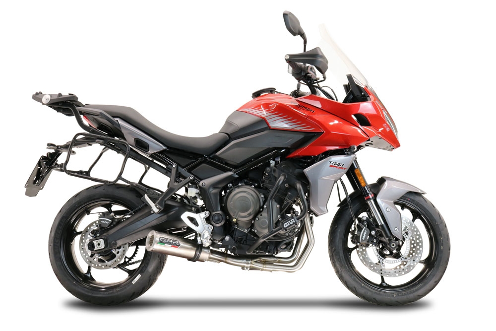 Pot echappement compatible avec Triumph Tiger Sport 660 2022-2024, M3 Inox , Pot échappement complet, non légal pour les pays de l'UE, avec db killer amovible 