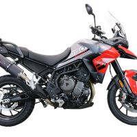 Pot echappement compatible avec Triumph Tiger 850 2020-2024, Furore Evo4 Nero, Échappement légal, homologué,silencieux avec db killer amovible et tuyau de liaison spécifique 