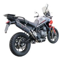 Pot echappement compatible avec Triumph Tiger 850 2020-2024, Furore Evo4 Nero, Échappement légal, homologué,silencieux avec db killer amovible et tuyau de liaison spécifique 