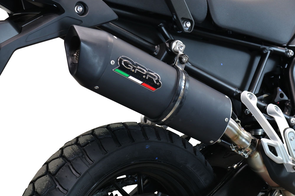 Pot echappement compatible avec Triumph Tiger 850 2020-2024, Furore Evo4 Nero, Échappement légal, homologué,silencieux avec db killer amovible et tuyau de liaison spécifique 