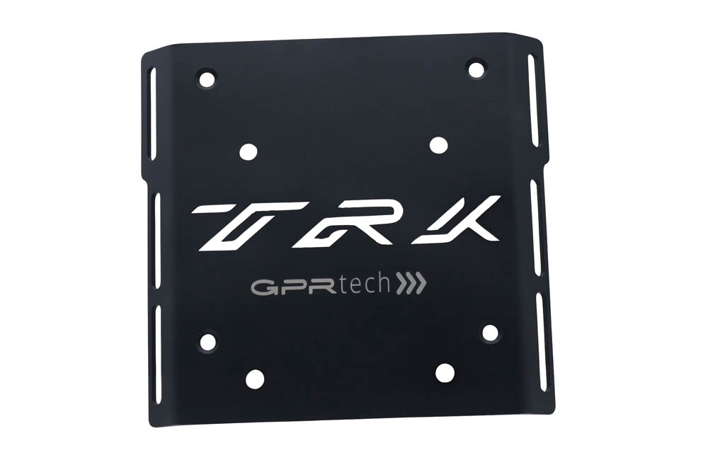 GPR TECH compatible with  Benelli Trk 502 2017/2020 e4 GPR TECH SPECIFIC TITANIUM PLATE TOP CASE-ALPITECH 35/55 LT compatible with original luggage rack,titanium made with 4 anchor points
