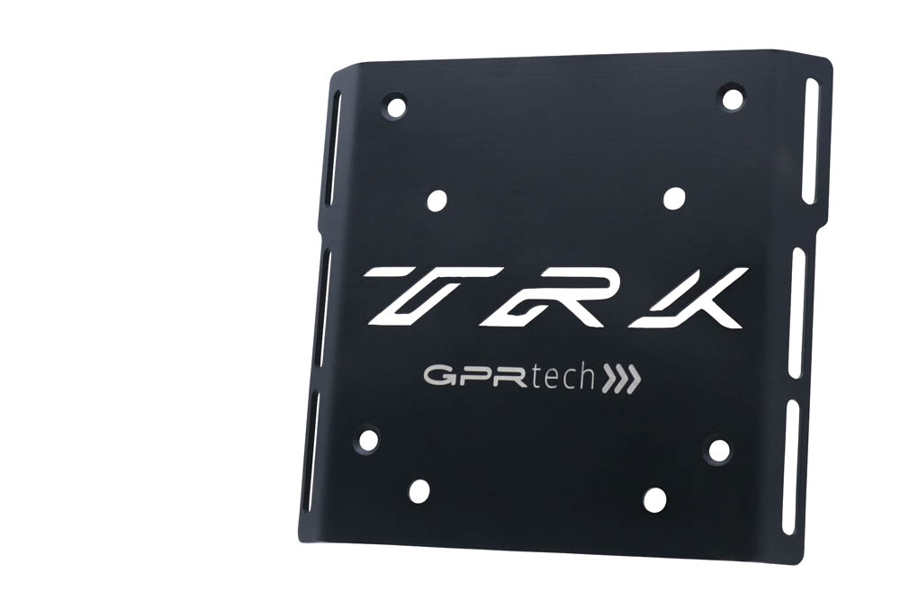 GPR TECH compatible with  Benelli Trk 502 2017/2020 e4 GPR TECH SPECIFIC TITANIUM PLATE TOP CASE-ALPITECH 35/55 LT compatible with original luggage rack,titanium made with 4 anchor points